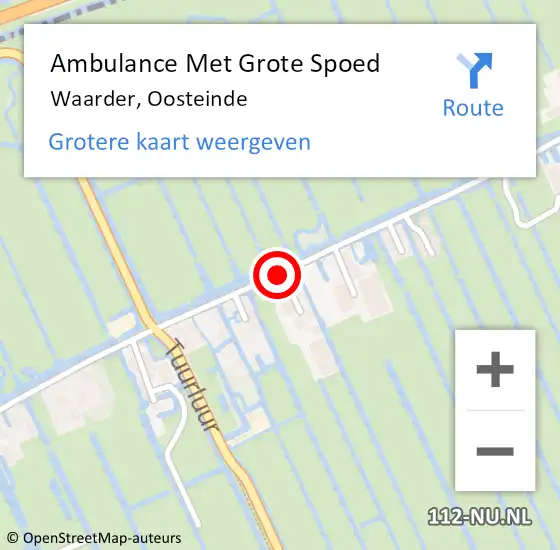 Locatie op kaart van de 112 melding: Ambulance Met Grote Spoed Naar Waarder, Oosteinde op 8 februari 2020 10:19