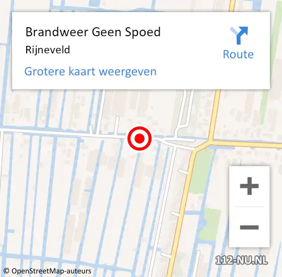 Locatie op kaart van de 112 melding: Brandweer Geen Spoed Naar Rijneveld op 9 februari 2020 00:51