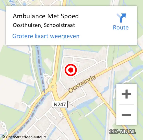 Locatie op kaart van de 112 melding: Ambulance Met Spoed Naar Oosthuizen, Schoolstraat op 9 februari 2020 14:54