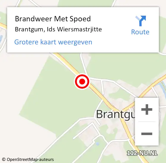 Locatie op kaart van de 112 melding: Brandweer Met Spoed Naar Brantgum, Ids Wiersmastrjitte op 9 februari 2020 16:16