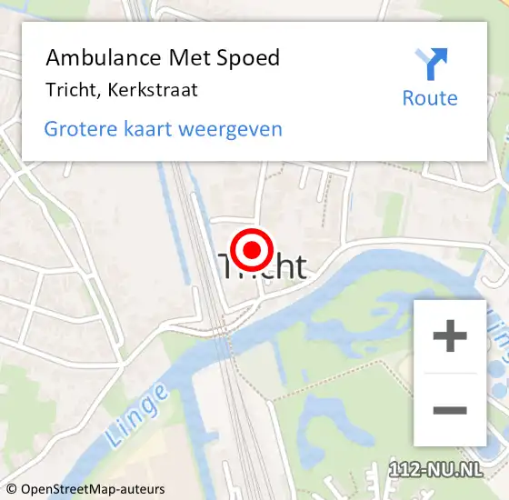 Locatie op kaart van de 112 melding: Ambulance Met Spoed Naar Tricht, Kerkstraat op 9 februari 2020 17:35