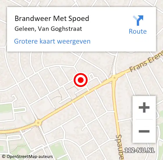 Locatie op kaart van de 112 melding: Brandweer Met Spoed Naar Geleen, Van Goghstraat op 10 februari 2020 03:44
