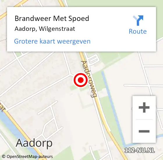 Locatie op kaart van de 112 melding: Brandweer Met Spoed Naar Aadorp, Wilgenstraat op 10 februari 2020 06:46