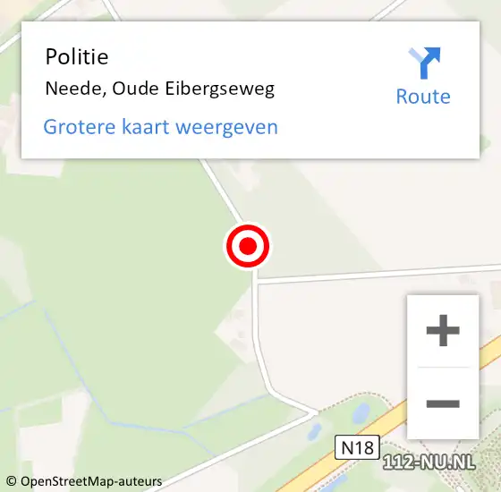 Locatie op kaart van de 112 melding: Politie Neede, Oude Eibergseweg op 10 februari 2020 06:57
