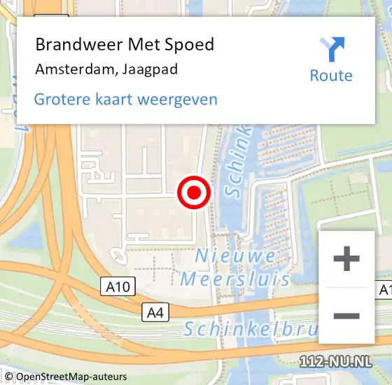 Locatie op kaart van de 112 melding: Brandweer Met Spoed Naar Amsterdam, Jaagpad op 10 februari 2020 09:53
