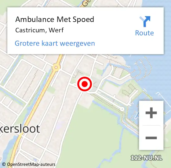 Locatie op kaart van de 112 melding: Ambulance Met Spoed Naar Castricum, Werf op 10 februari 2020 16:56