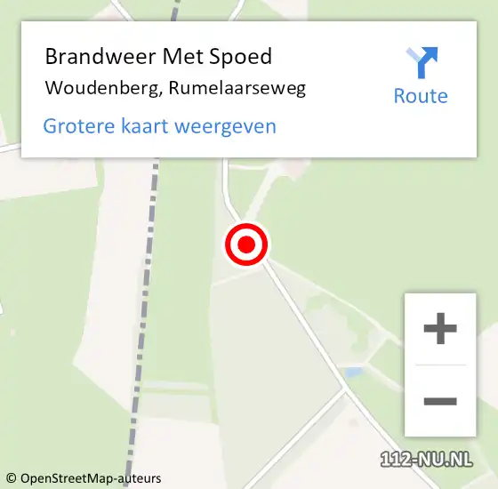 Locatie op kaart van de 112 melding: Brandweer Met Spoed Naar Woudenberg, Rumelaarseweg op 10 februari 2020 22:28