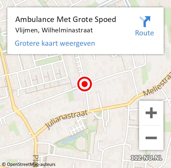 Locatie op kaart van de 112 melding: Ambulance Met Grote Spoed Naar Vlijmen, Wilhelminastraat op 11 februari 2020 04:36