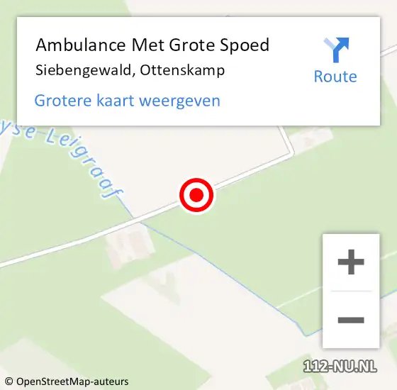 Locatie op kaart van de 112 melding: Ambulance Met Grote Spoed Naar Siebengewald, Ottenskamp op 11 februari 2020 05:55