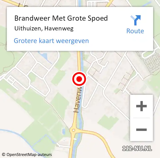 Locatie op kaart van de 112 melding: Brandweer Met Grote Spoed Naar Uithuizen, Havenweg op 11 februari 2020 08:19