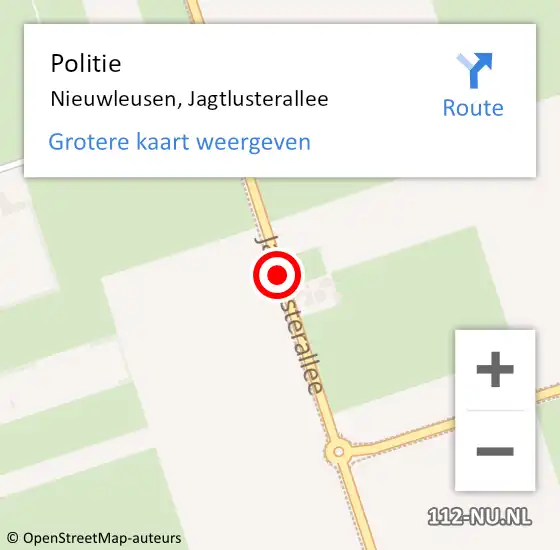 Locatie op kaart van de 112 melding: Politie Nieuwleusen, Jagtlusterallee op 11 februari 2020 16:20