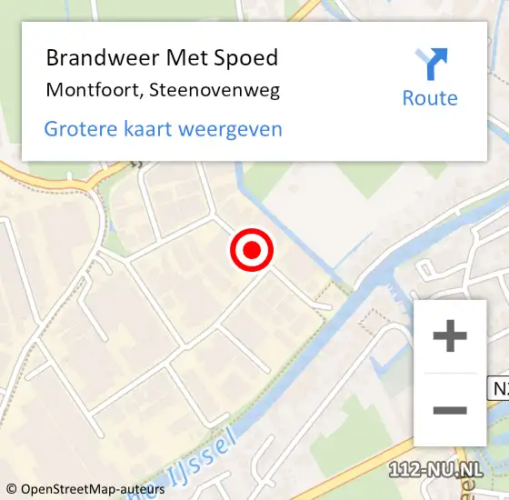 Locatie op kaart van de 112 melding: Brandweer Met Spoed Naar Montfoort, Steenovenweg op 11 februari 2020 21:38