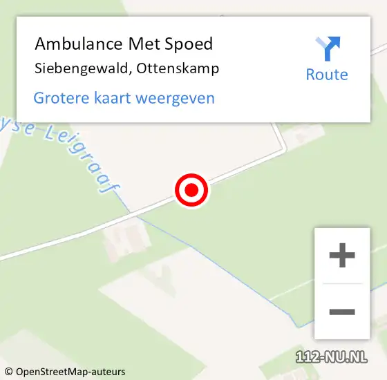 Locatie op kaart van de 112 melding: Ambulance Met Spoed Naar Siebengewald, Ottenskamp op 12 februari 2020 18:27