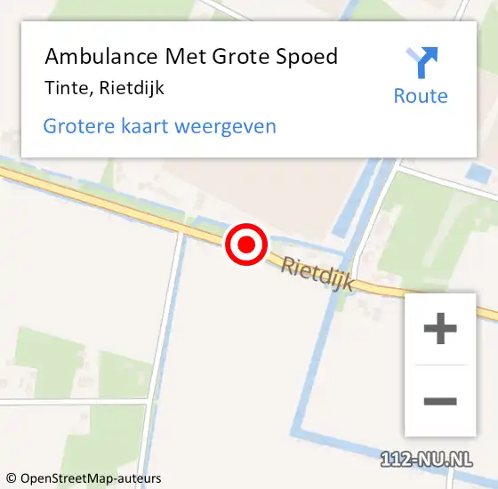 Locatie op kaart van de 112 melding: Ambulance Met Grote Spoed Naar Tinte, Rietdijk op 13 februari 2020 10:49