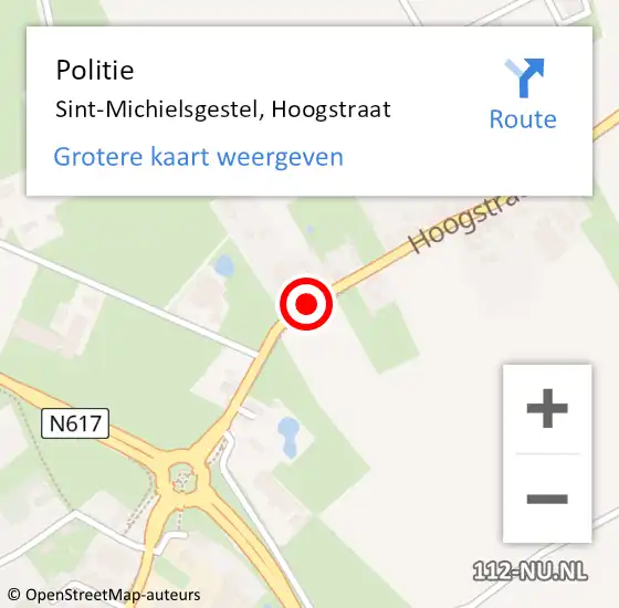 Locatie op kaart van de 112 melding: Politie Sint-Michielsgestel, Hoogstraat op 14 februari 2020 15:01