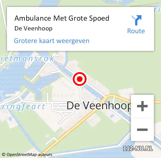 Locatie op kaart van de 112 melding: Ambulance Met Grote Spoed Naar De Veenhoop op 14 februari 2020 15:39