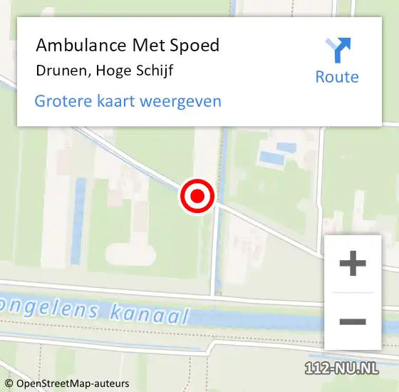 Locatie op kaart van de 112 melding: Ambulance Met Spoed Naar Drunen, Hoge Schijf op 14 februari 2020 17:09