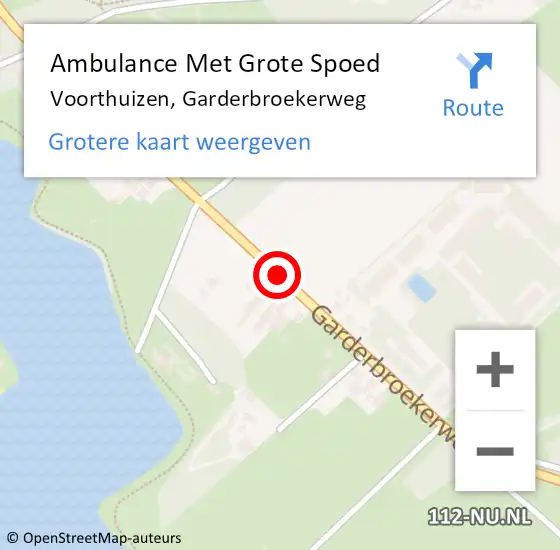 Locatie op kaart van de 112 melding: Ambulance Met Grote Spoed Naar Voorthuizen, Garderbroekerweg op 14 februari 2020 20:37