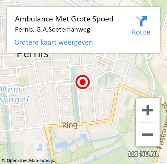 Locatie op kaart van de 112 melding: Ambulance Met Grote Spoed Naar Pernis, G.A.Soetemanweg op 14 februari 2020 21:47