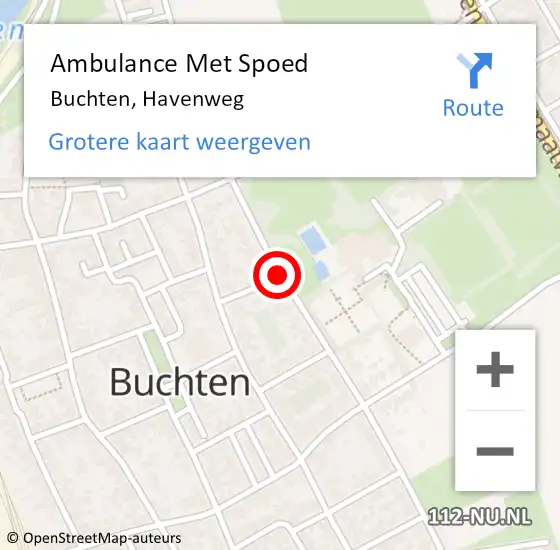 Locatie op kaart van de 112 melding: Ambulance Met Spoed Naar Buchten, Havenweg op 14 februari 2020 22:31