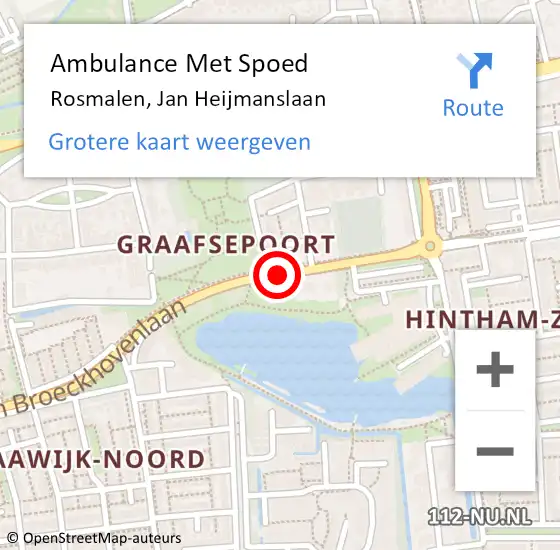 Locatie op kaart van de 112 melding: Ambulance Met Spoed Naar Rosmalen, Jan Heijmanslaan op 16 februari 2020 09:58