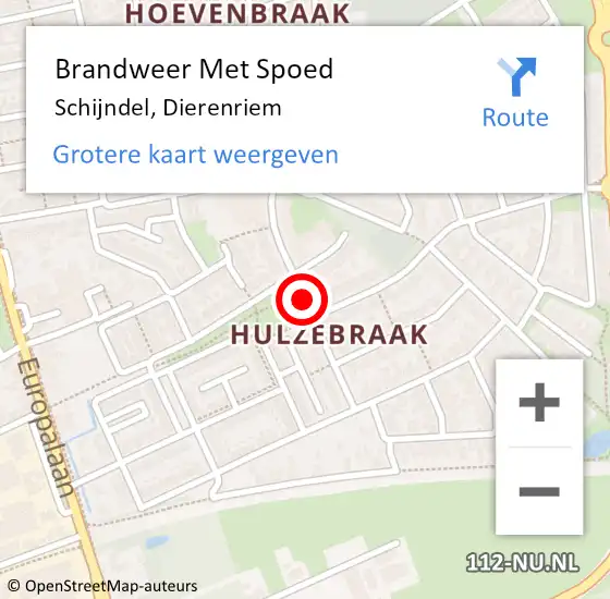 Locatie op kaart van de 112 melding: Brandweer Met Spoed Naar Schijndel, Dierenriem op 16 februari 2020 18:42