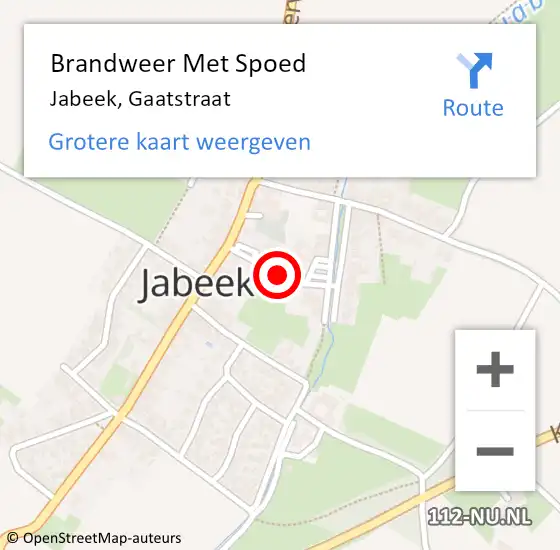 Locatie op kaart van de 112 melding: Brandweer Met Spoed Naar Jabeek, Gaatstraat op 16 februari 2020 19:54