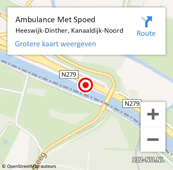 Locatie op kaart van de 112 melding: Ambulance Met Spoed Naar Heeswijk-Dinther, Kanaaldijk-Noord op 17 februari 2020 07:39