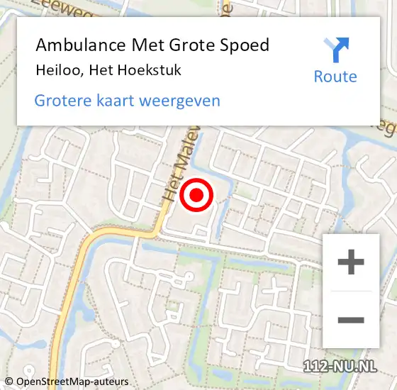 Locatie op kaart van de 112 melding: Ambulance Met Grote Spoed Naar Heiloo, Het Hoekstuk op 17 februari 2020 10:53