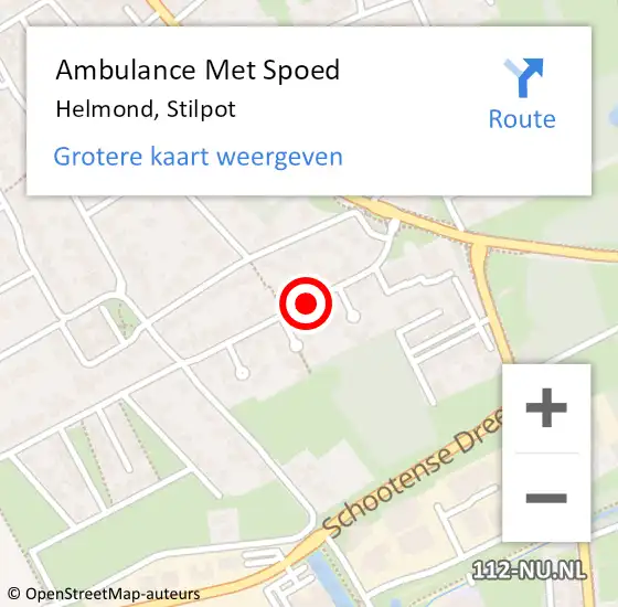 Locatie op kaart van de 112 melding: Ambulance Met Spoed Naar Helmond, Stilpot op 18 februari 2020 10:22