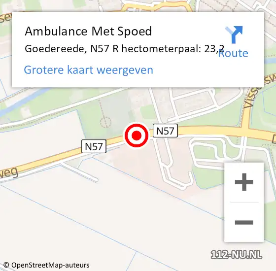 Locatie op kaart van de 112 melding: Ambulance Met Spoed Naar Goedereede, N57 Re hectometerpaal: 23,3 op 18 februari 2020 13:39