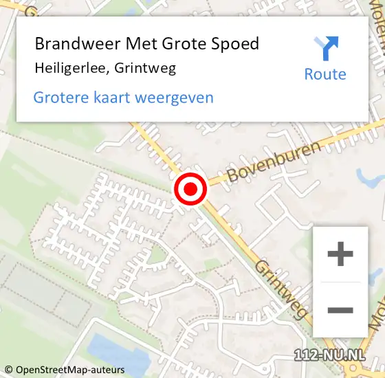 Locatie op kaart van de 112 melding: Brandweer Met Grote Spoed Naar Winschoten, Grintweg op 18 februari 2020 15:36