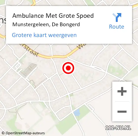Locatie op kaart van de 112 melding: Ambulance Met Grote Spoed Naar Munstergeleen, De Bongerd op 28 april 2014 20:54