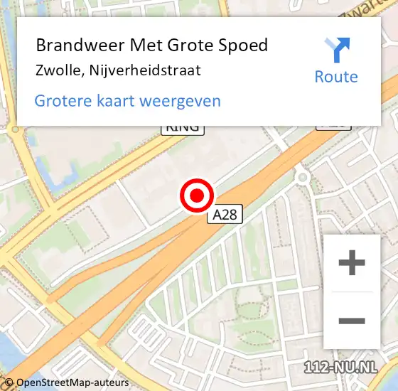 Locatie op kaart van de 112 melding: Brandweer Met Grote Spoed Naar Zwolle, Nijverheidstraat op 18 februari 2020 22:44