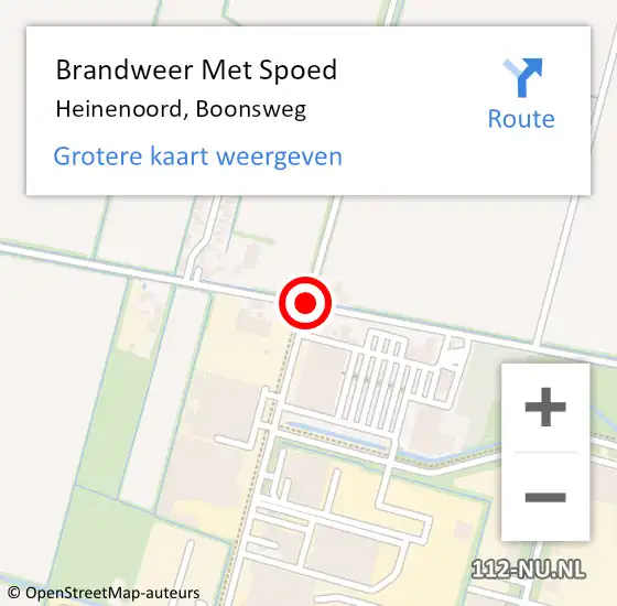 Locatie op kaart van de 112 melding: Brandweer Met Spoed Naar Heinenoord, Boonsweg op 19 februari 2020 03:29