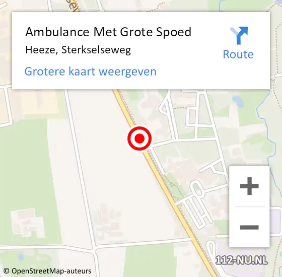 Locatie op kaart van de 112 melding: Ambulance Met Grote Spoed Naar Heeze, Sterkselseweg op 19 februari 2020 12:50