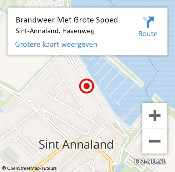 Locatie op kaart van de 112 melding: Brandweer Met Grote Spoed Naar Sint-Annaland, Havenweg op 19 februari 2020 15:50