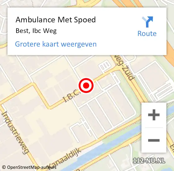 Locatie op kaart van de 112 melding: Ambulance Met Spoed Naar Best, Ibc Weg op 19 februari 2020 17:04