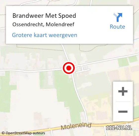 Locatie op kaart van de 112 melding: Brandweer Met Spoed Naar Ossendrecht, Molendreef op 20 februari 2020 00:13