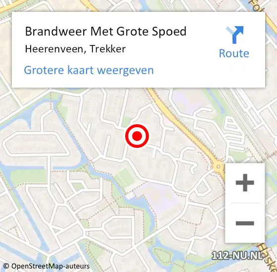 Locatie op kaart van de 112 melding: Brandweer Met Grote Spoed Naar Heerenveen, Trekker op 20 februari 2020 08:33