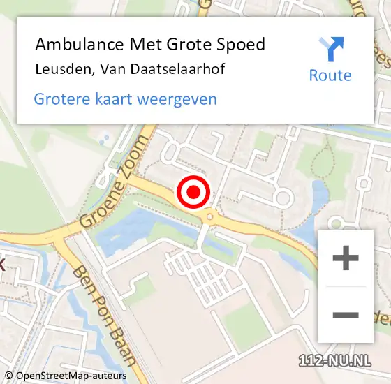 Locatie op kaart van de 112 melding: Ambulance Met Grote Spoed Naar Leusden, Van Daatselaarhof op 29 april 2014 04:41