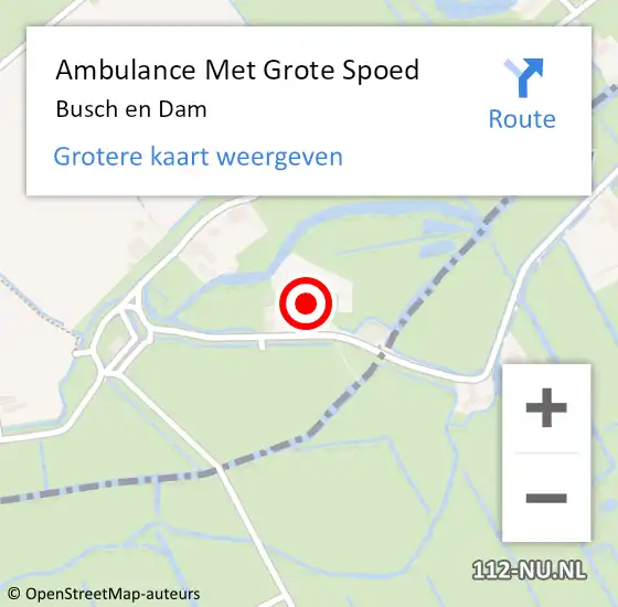 Locatie op kaart van de 112 melding: Ambulance Met Grote Spoed Naar Busch en Dam op 21 februari 2020 00:40