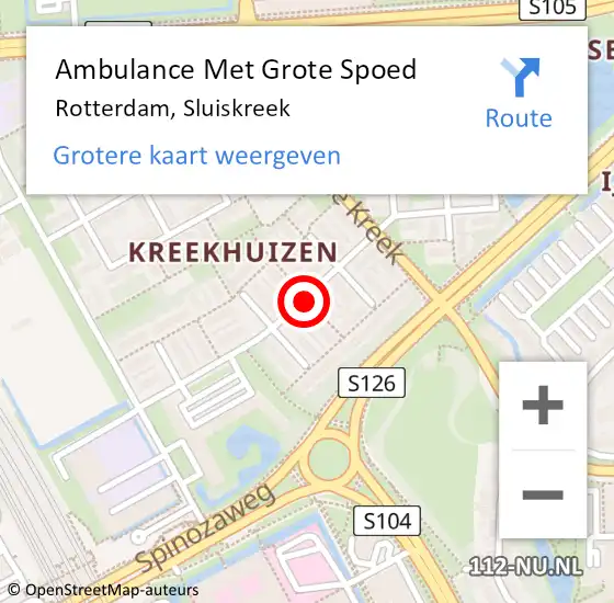 Locatie op kaart van de 112 melding: Ambulance Met Grote Spoed Naar Rotterdam, Sluiskreek op 21 februari 2020 03:37