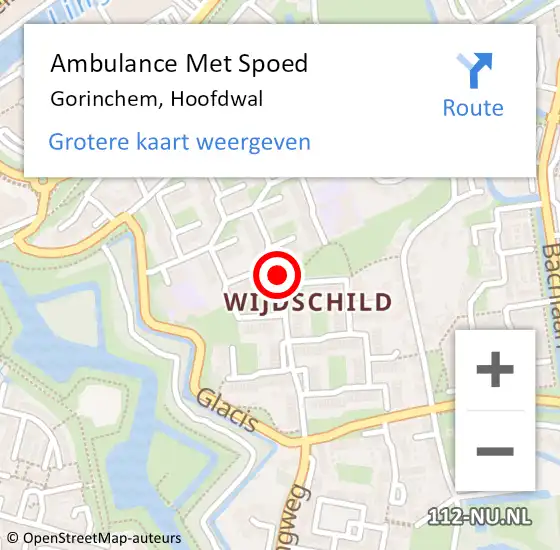 Locatie op kaart van de 112 melding: Ambulance Met Spoed Naar Gorinchem, Hoofdwal op 21 februari 2020 05:19