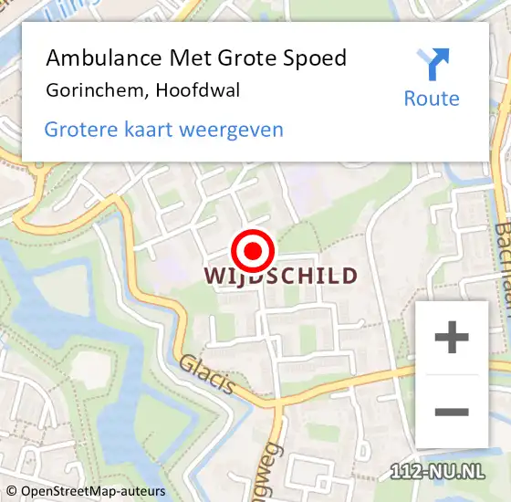 Locatie op kaart van de 112 melding: Ambulance Met Grote Spoed Naar Gorinchem, Hoofdwal op 21 februari 2020 05:24