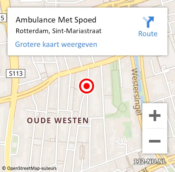 Locatie op kaart van de 112 melding: Ambulance Met Spoed Naar Rotterdam, Sint-Mariastraat op 21 februari 2020 10:04