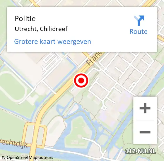 Locatie op kaart van de 112 melding: Politie Utrecht, Chilidreef op 21 februari 2020 15:03