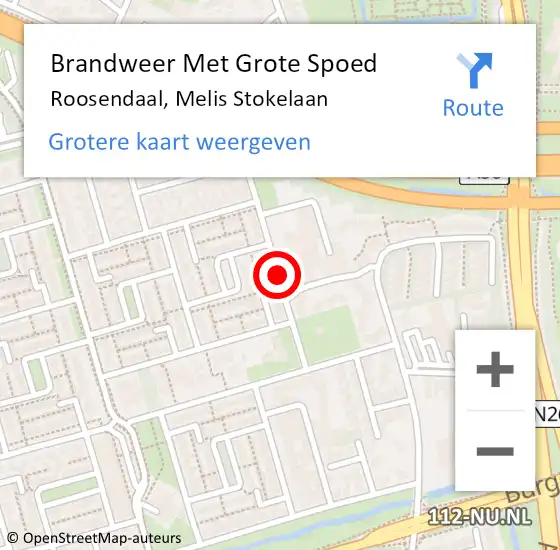 Locatie op kaart van de 112 melding: Brandweer Met Grote Spoed Naar Roosendaal, Melis Stokelaan op 21 februari 2020 17:28