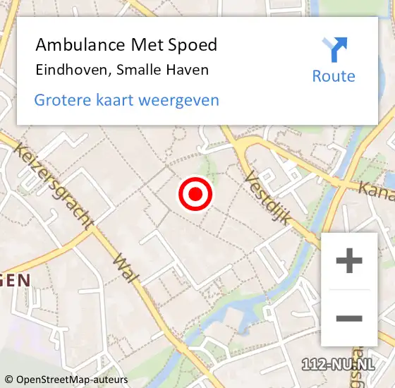 Locatie op kaart van de 112 melding: Ambulance Met Spoed Naar Eindhoven, Smalle Haven op 22 februari 2020 01:49
