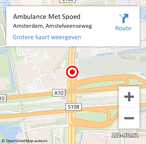 Locatie op kaart van de 112 melding: Ambulance Met Spoed Naar Amsterdam, Amstelveenseweg op 22 februari 2020 05:22